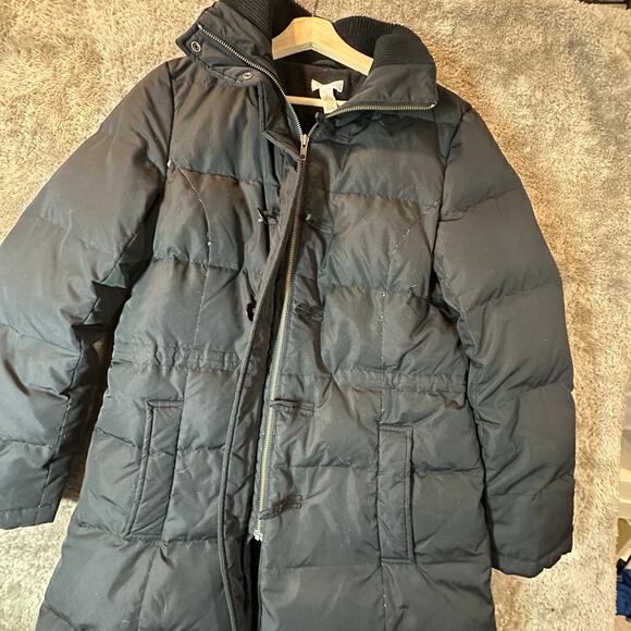 Ann Taylor Loft Down Filled Parka Long Coat Black Puffer Winter Jacket M Medium - Picture 4 of 10